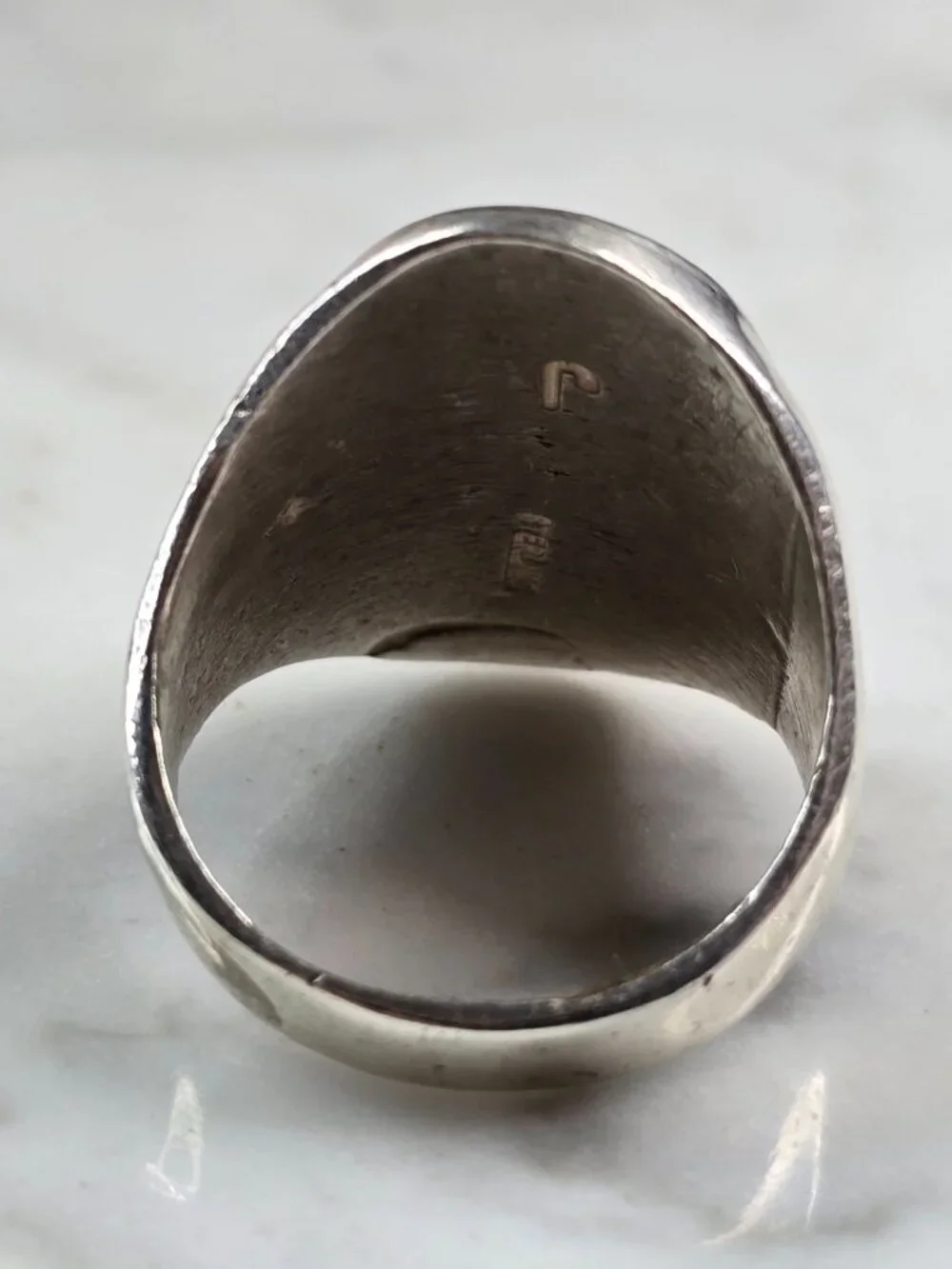 Mens Vintage Estate Sterling Silver Navajo Bear Paw Turquoise Ring 17.8g E5550